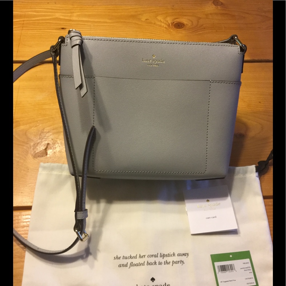NWT Kate Spade Holiday Lane Evie Crossbody - gray
